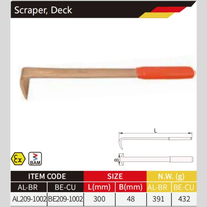 WEDO BAM ATEX FM Certificate Non-sparking Aluminium Bronze Beryllium Copper Deck Scraper