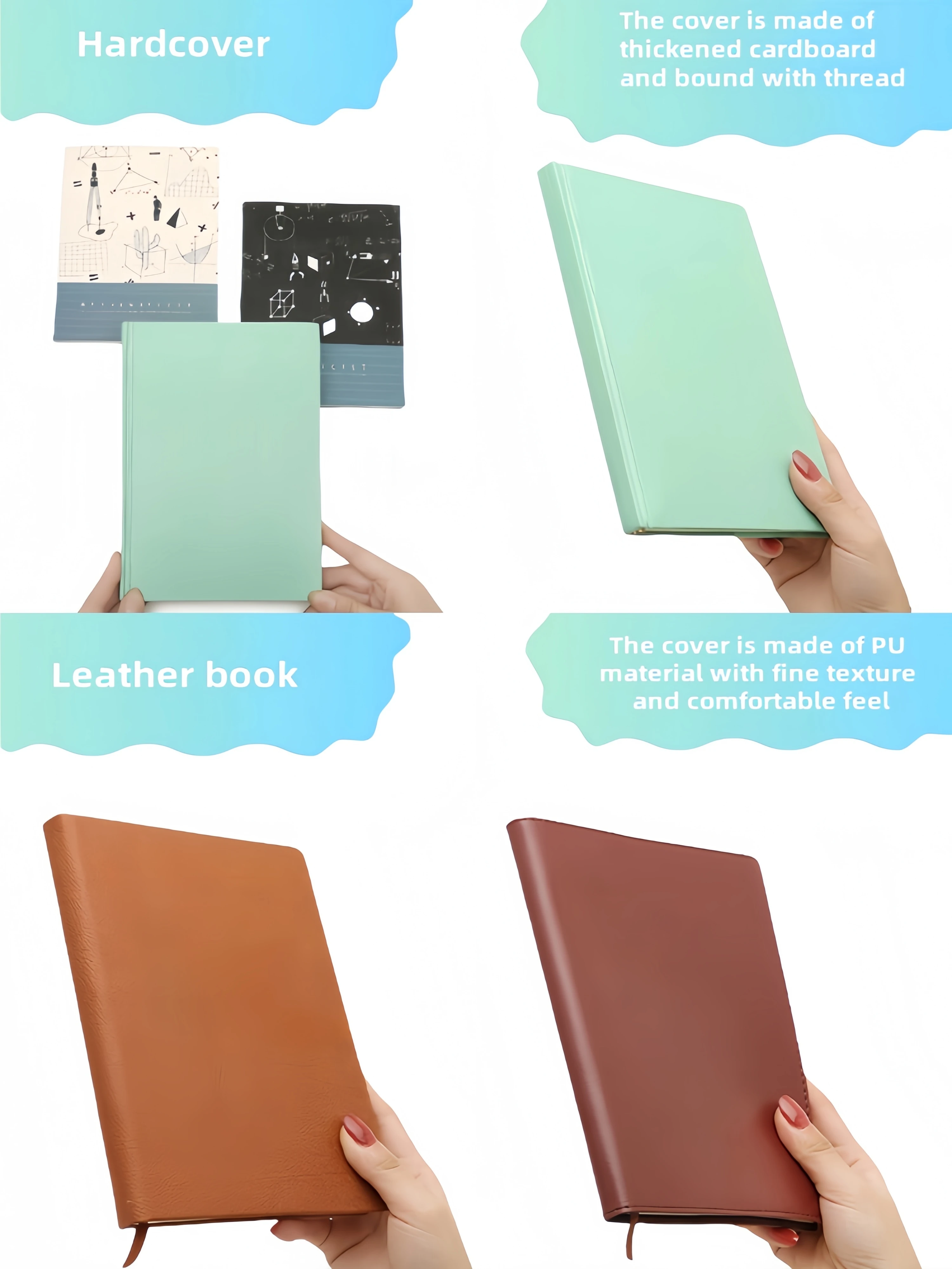 26*20CM Composition Book Writing Journal Notebook with Lined or square ...