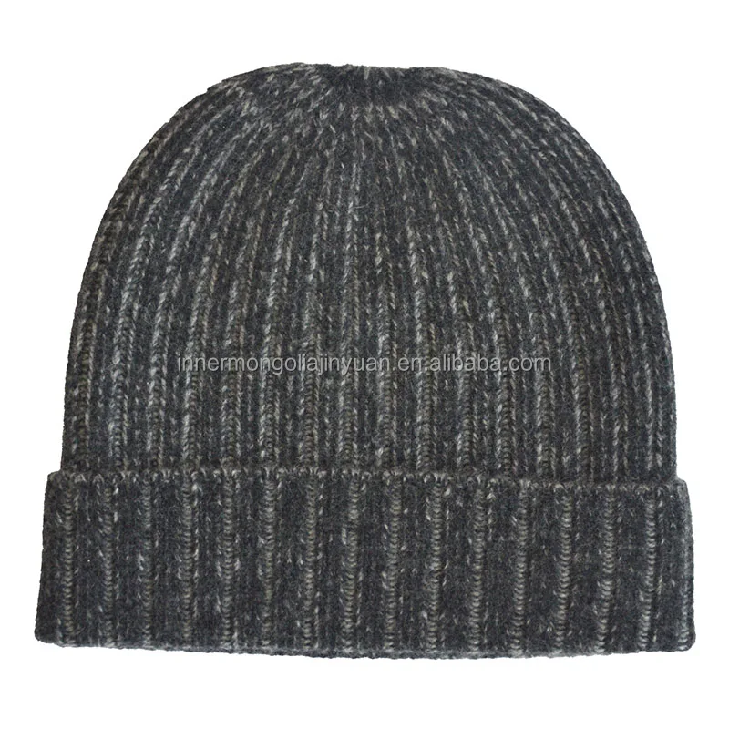 Multicolor Rib Knit Cashmere Winter Hat Women Outdoor Warm Fashion