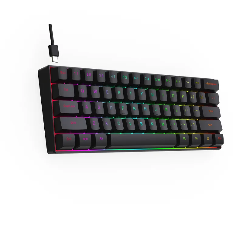 OEM G101 Professional Mechanical Keyboard RGB Anti Ghosting USB Mechanical Keyboard 60 for Home Game Wired Gaming Keyboard
