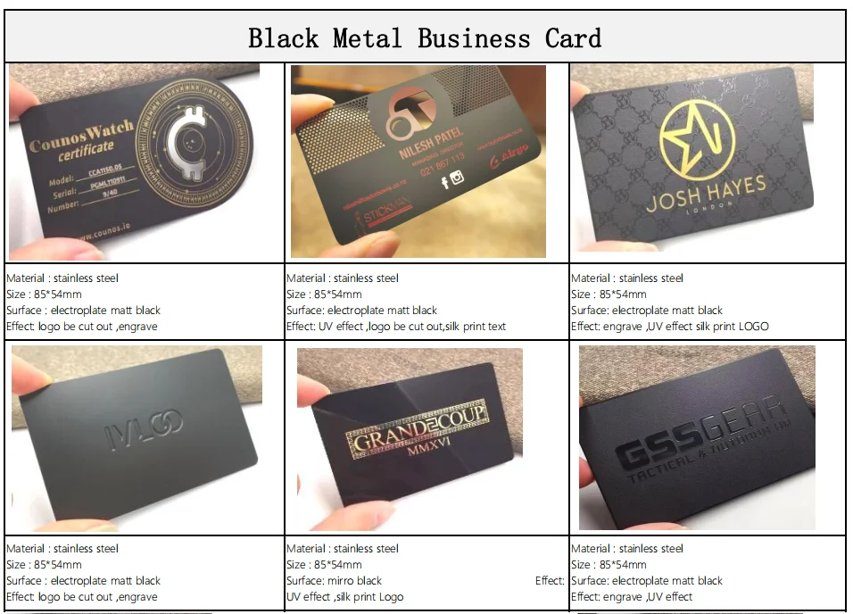 Stainless Steel Luxury Business Card Metal Business Thank You Card Gold ...