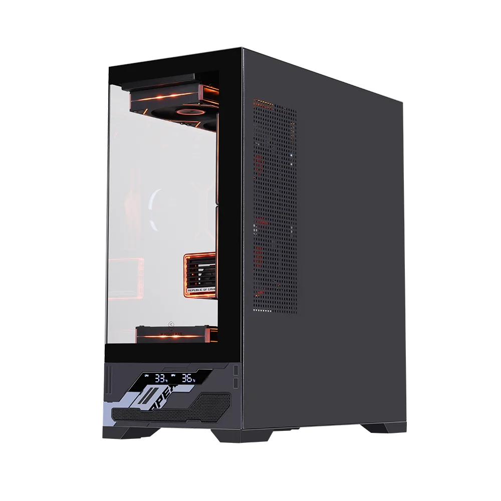 MicroATX RGB Aluminum Alloy Gaming PC Desktop Computer Case Mid Tower with RGB Lighting aperçu 2