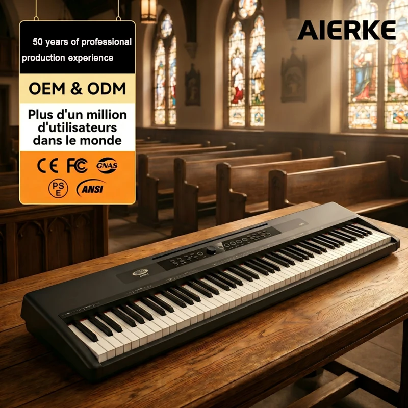 AIERKE P866 Digital Piano - 88-Key Portable Electric Instrument