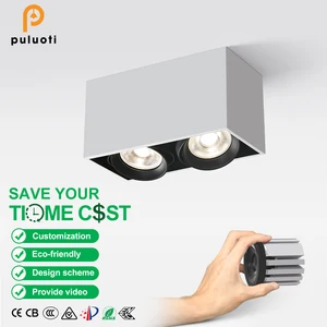 Modern 24W H125mm Spot Lights Aluminum LED Ceiling Light White Square Surface Mounted 2-Head 3000K 4000K 6000K Led Spotlight