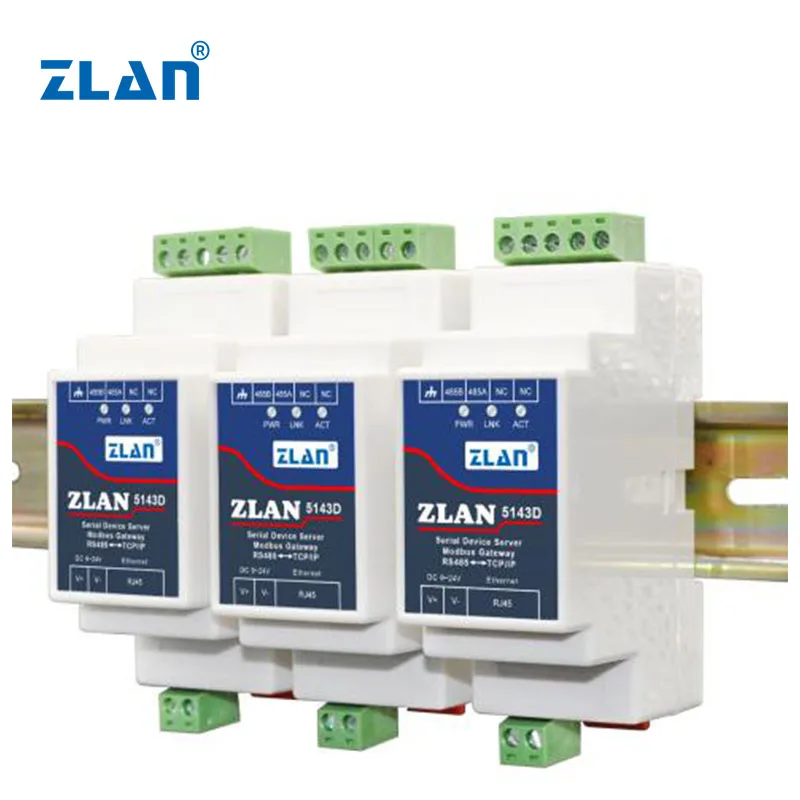 ZLAN5143D Modbus RTU TCP IoT solution serial to Ethernet converter