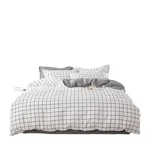 Comfortable 100% Polyester Microfiber Bed Cover Modern Sanding Printing Technique Woven