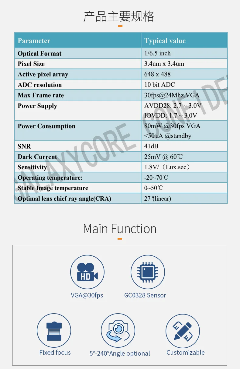 DGZX DVP HD 0.3MP Vga 30fps Camera Module插图2