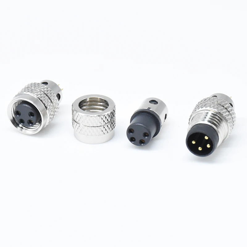 Circular M8 Connector 4 Pin a Code Electrical Industrial Moldable Male Female Plug IP67 Waterproof Cable Connector