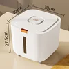 15kg rice container with flip lid-measuring cup-white