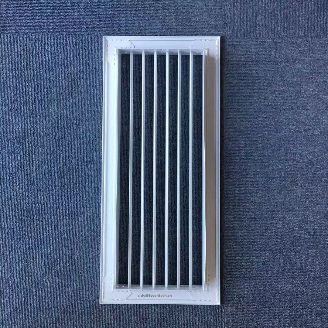 HVAC system aluminum ceiling air return and supply single deflection grille