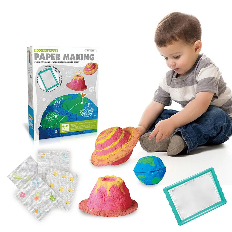 Have Recycling and Paper Mache Science Craft STEAM Learning Toys Science Paper Making Kit for Kids