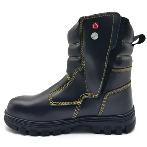 Forest Fire Fighting Boots Steel Toe Leather Velcro Rubber Soft Bottom Waterproof High Top Outdoor Safety Autumn/Winter Unisex
