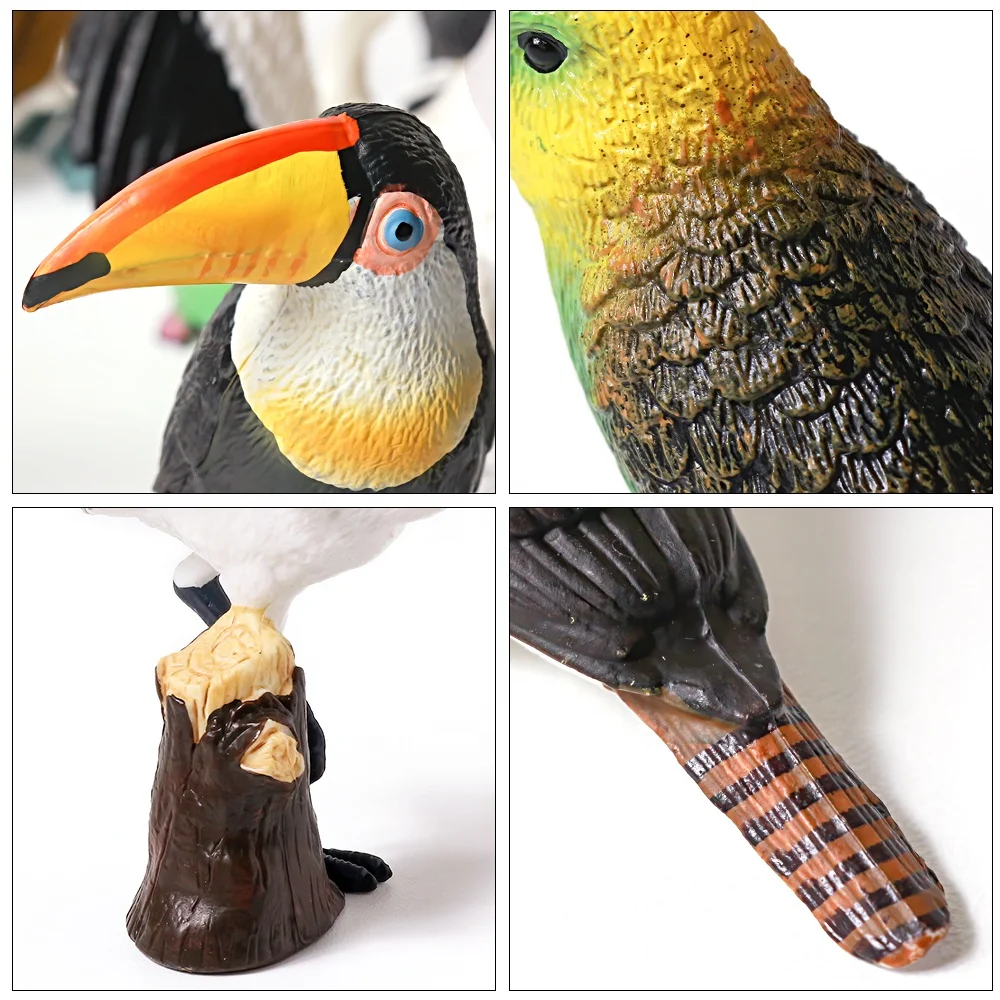2-4 Inched Collection Toys Models Plastic Simulated 19 Kind Realistic Bird Animals Figurines