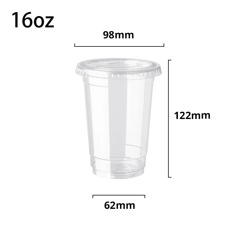 FULING 16 Oz Clear Plastic Cups - Perfect for Iced Drinks
