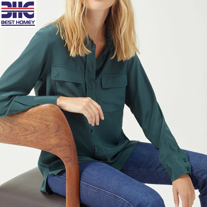 blusa verde seda
