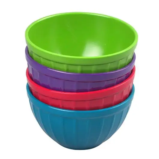 Shatter-Proof Chip-Resistant Dishwasher Safe BPA Free Melamine Bowls with Lids - Set of 6 in 6 Assorted Colors
