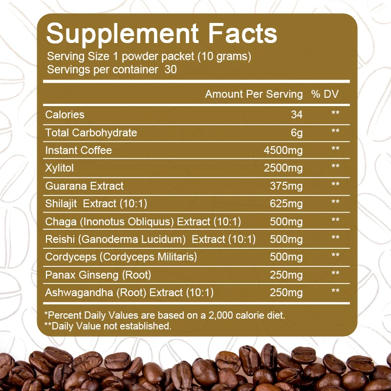 Shilajit Extract with 9 Natural Ingredients Blended Shilajit Instant Coffee Powder 200g