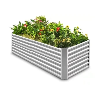 2024 Trending products multipurpose metal corrugated rectangle raised bed galvanized vegetable flowers herbs garden planter kits