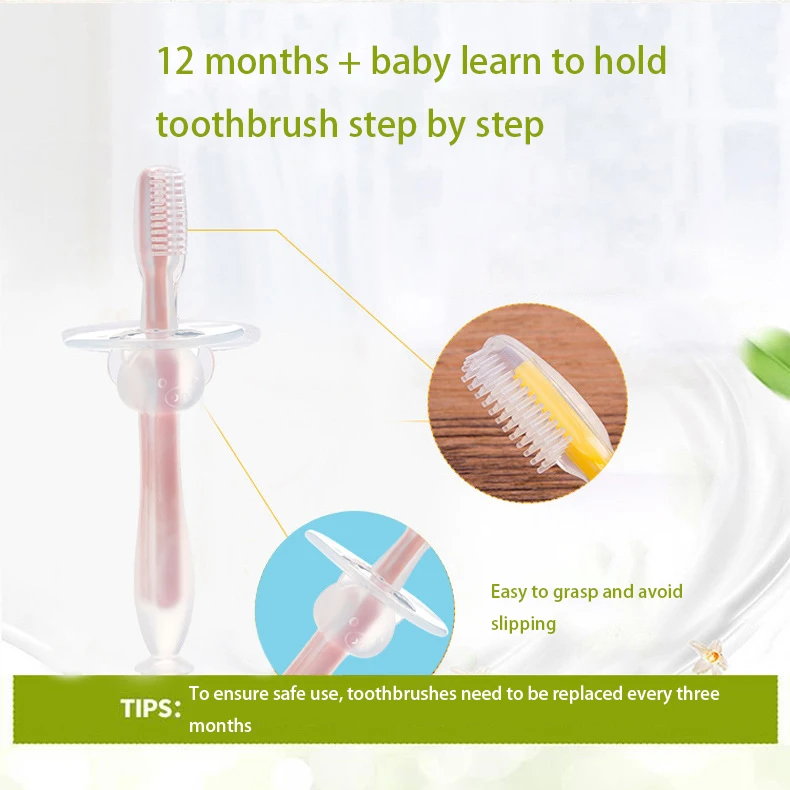 Детская зубная щетка с присоской, зубная щетка с защитой от затычек, детская Силиконовая зубная щетка высокого качества