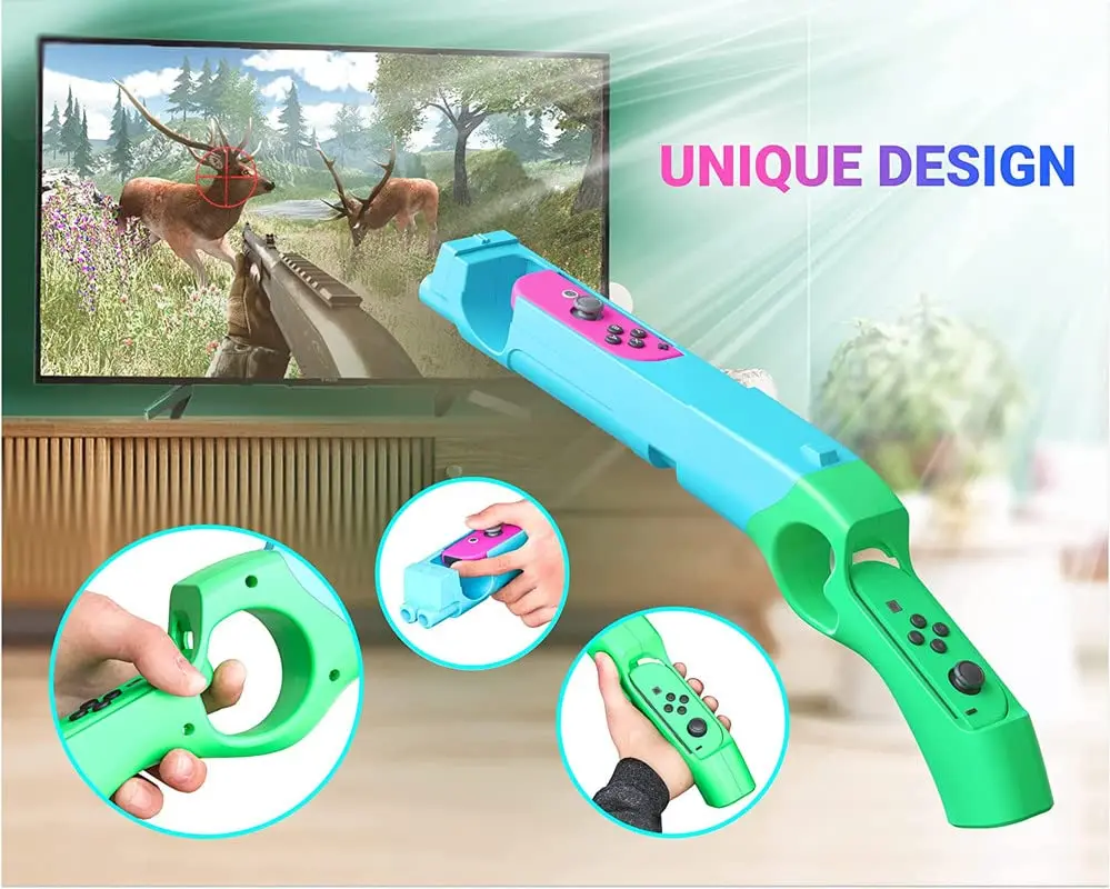 product factory hard pc gun controller for nintendo switch gun shooting games green laudtec-33