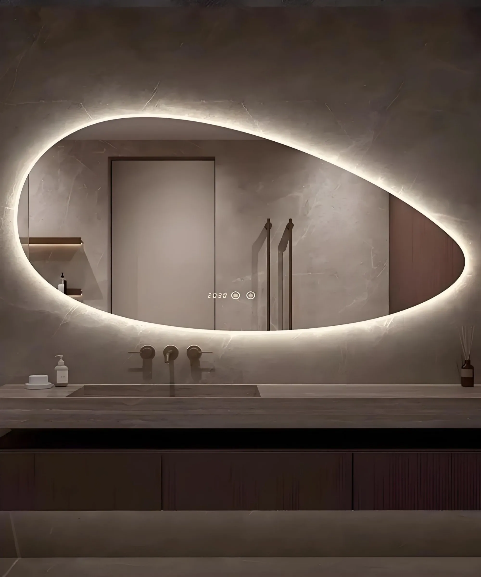 LED smart bathroom mirror mounting system