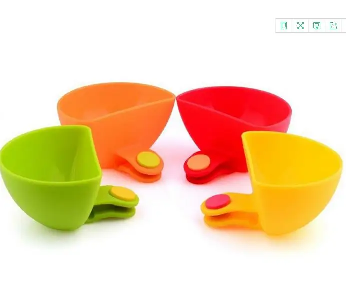 Dip Clip Bowl Plate Holder,Color Plastic Dish Chip Serving For Spice