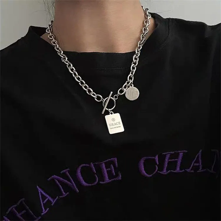 Square Toggle Clasp Chain Necklace