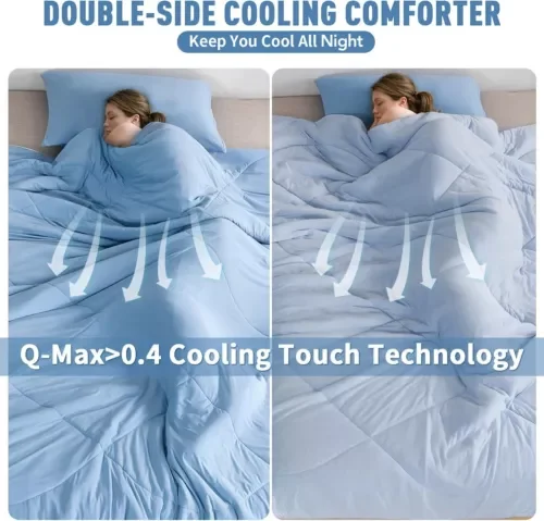 Cooling Comforter King/Cal King Size - Lightweight Summer Blanket With Q-Max 0.4 Tech For Hot Sleepers