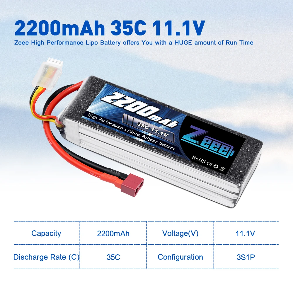 Zeee 3S Lipo Battery 3200mAh 11.1V 50C Soft Case Battery With Deans T