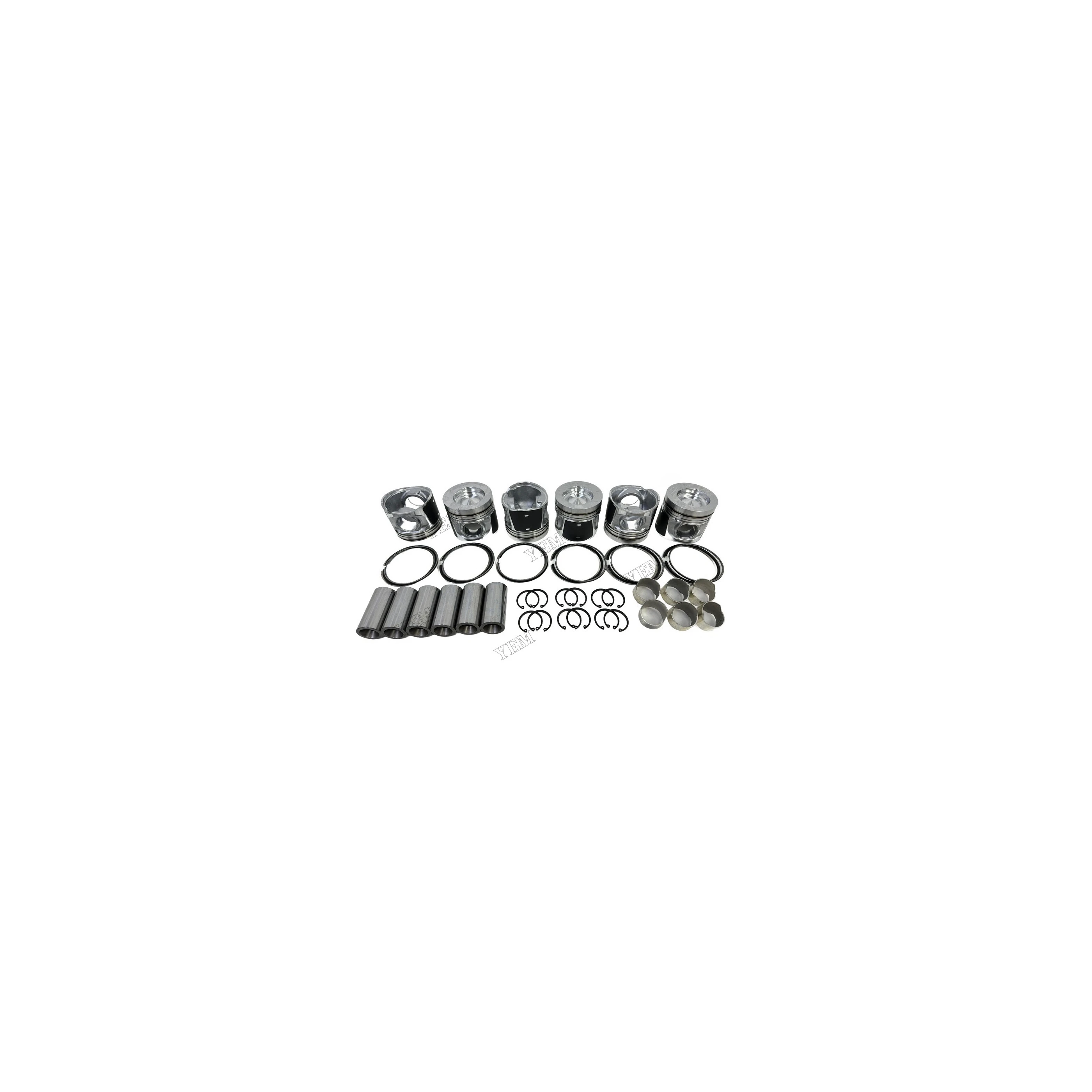 D6E Engine Pistons With Piston Rings Set Fits for Volvo Heavy Duty Engine Parts