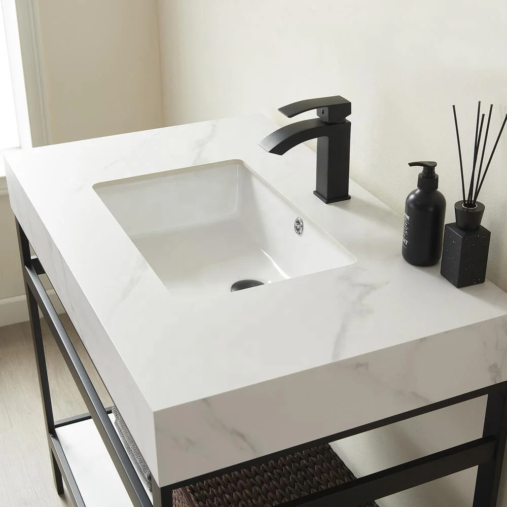 Basin Slab BOTON STONE White Countertop Slab Porcelain Tile Sintered Stone Vanity ...