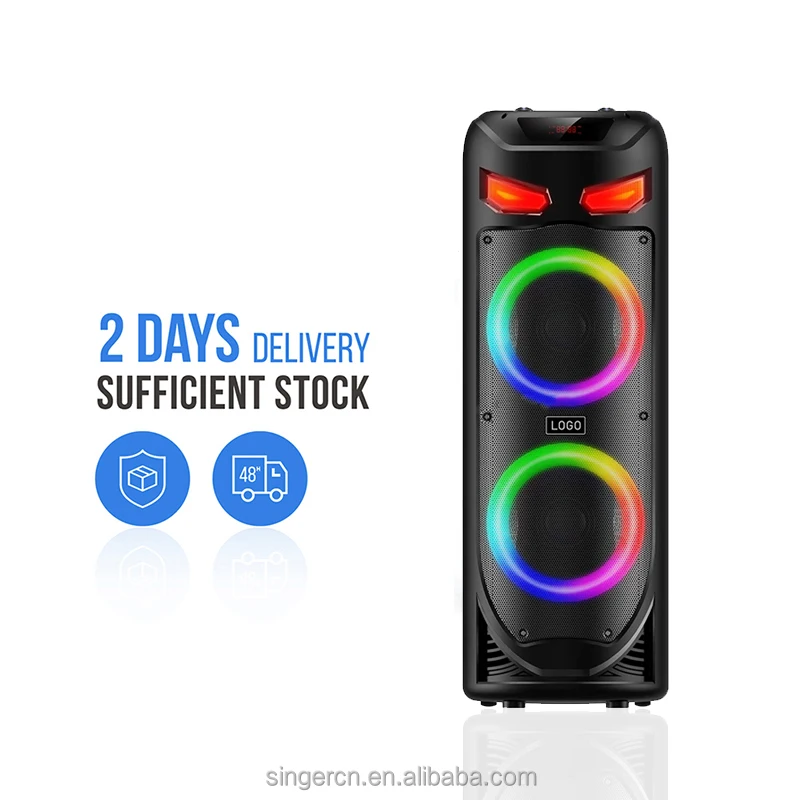 ZQS8237 Dual 8 Inch 40W Sound Box Speaker - Wireless Karaoke