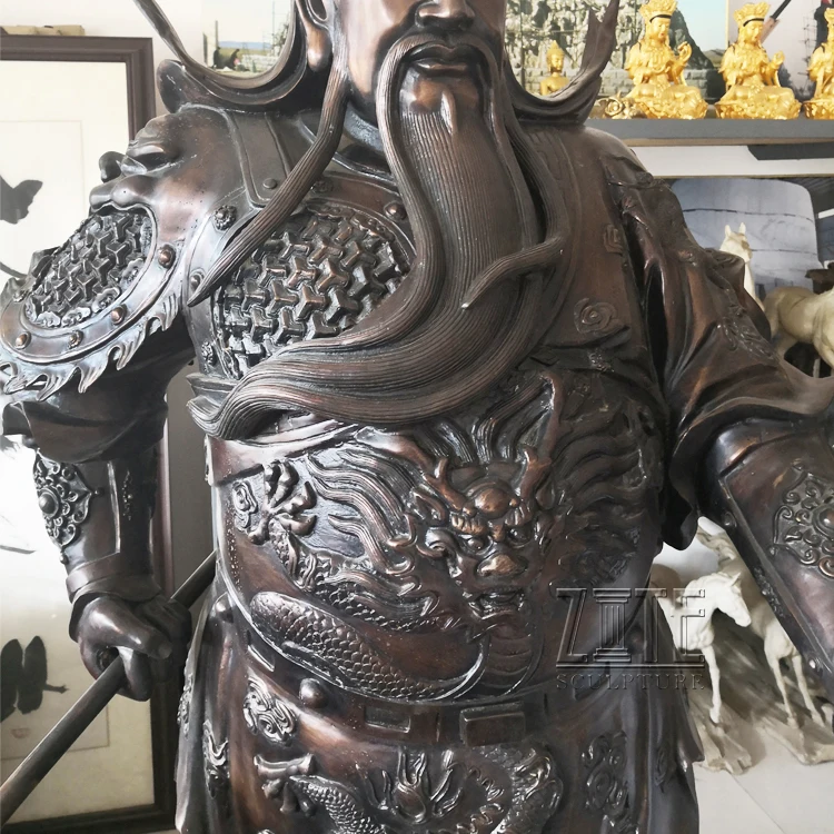 【重厚感】関羽 ブロンズ像 銅像 中国美術 約26cm 1960g 骨董品風 高品質ブロンズ製関羽（グァン・ユィ）像スカルプチャー - アート