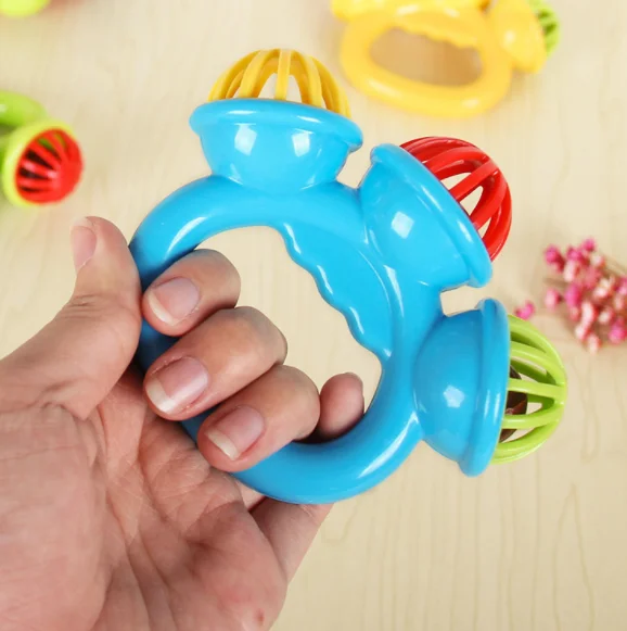 Пластиковый ручной Бубер, колокольчики, Детский шейкер, музыкальные ритмичные игрушки, Детский развивающий музыкальный колокольчик, погремушка