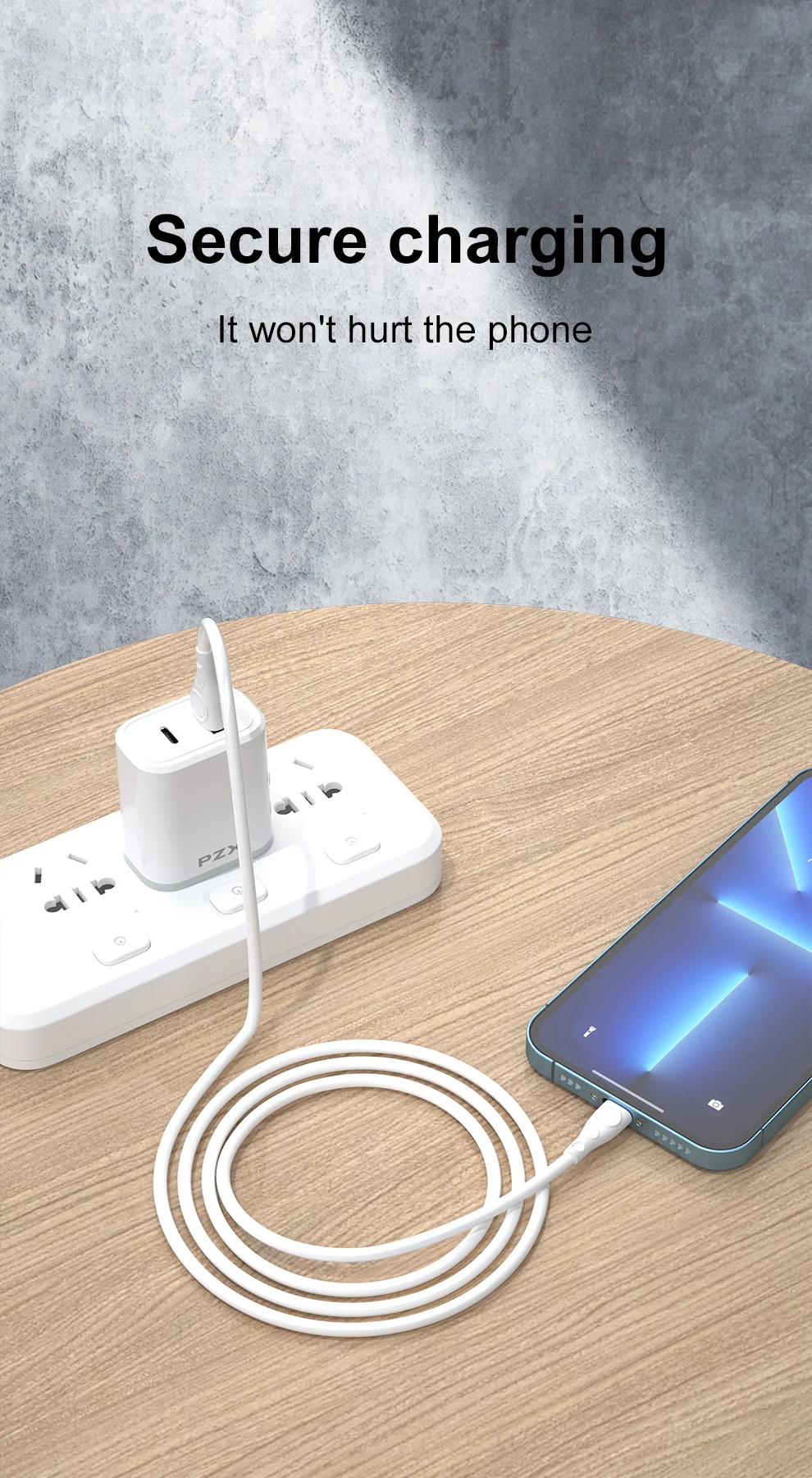 PZX High Quality For iP/Micro/Type-C Charger 1M USB Cable Data Transfer 5A Fast Charging cables de datos