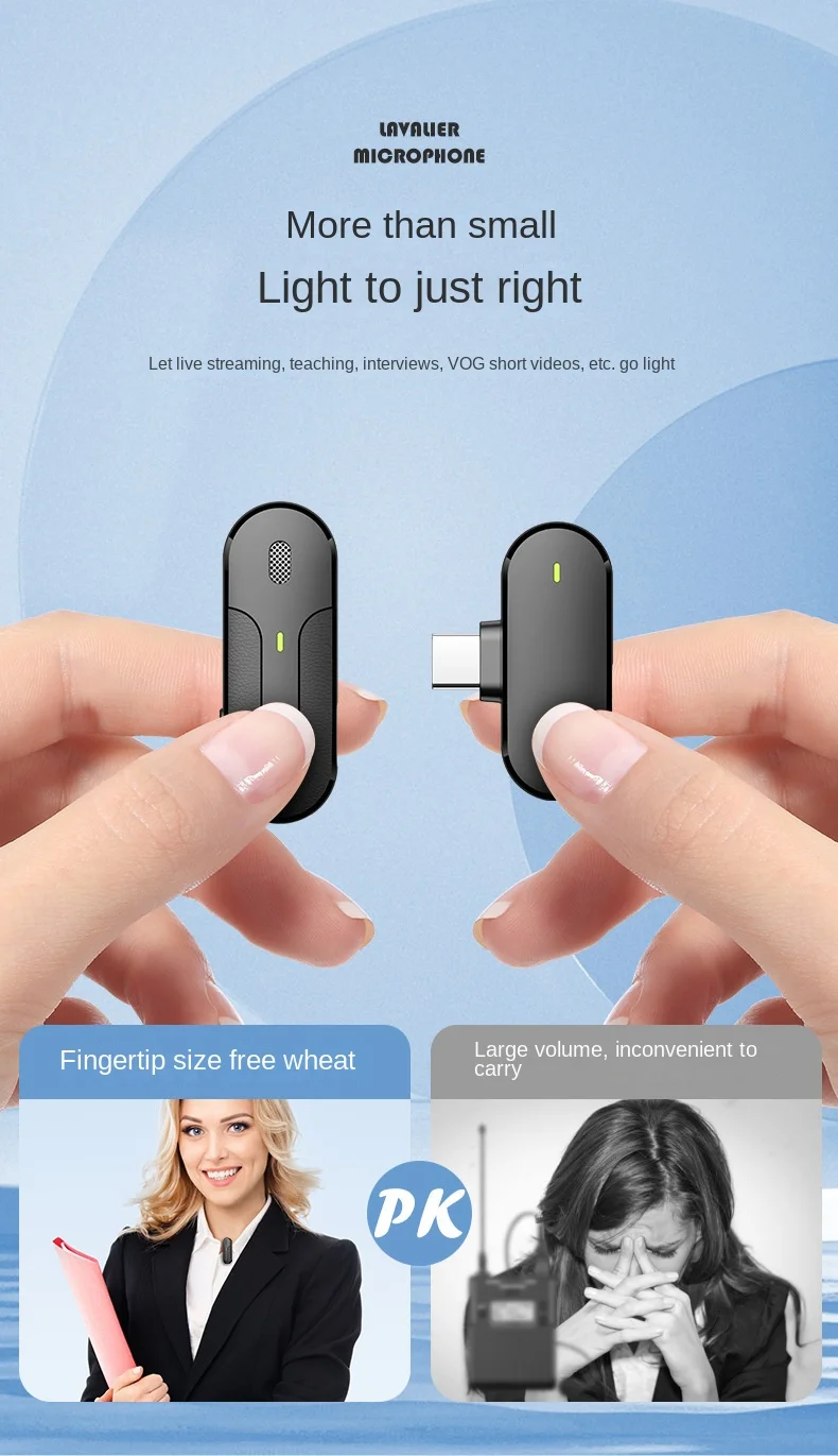 Portable Audio Video Recording Mini Mic For Iphone Android Live