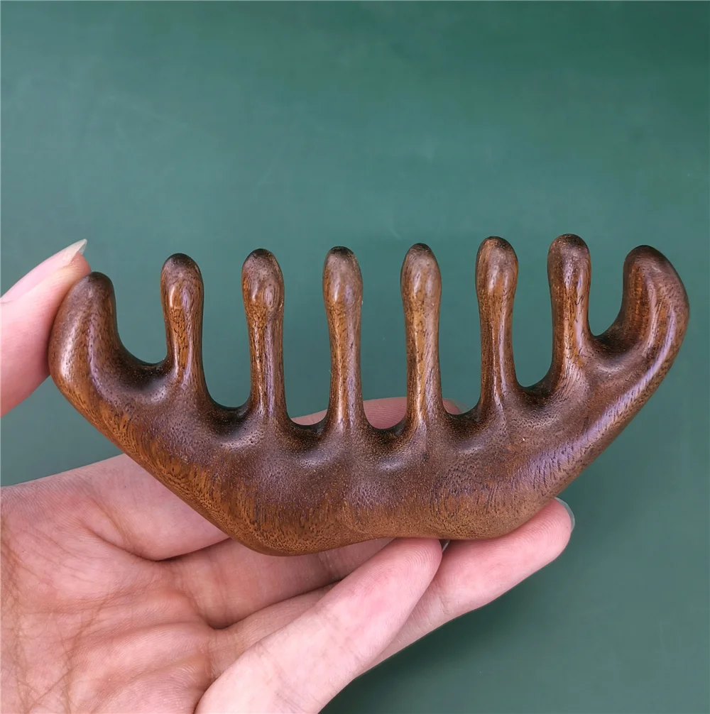 Cheap Natural Wood Wide Tooth Hair Comb Head Scalp Massage No Static Green Sandalwood Hair Pick Wooden Comb for Men and Women