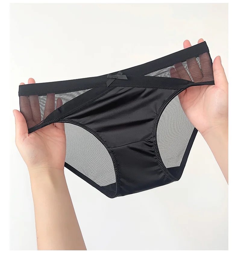 Custom Nylon Panties Breathable Bowknot X Shape See Through Comfy ...