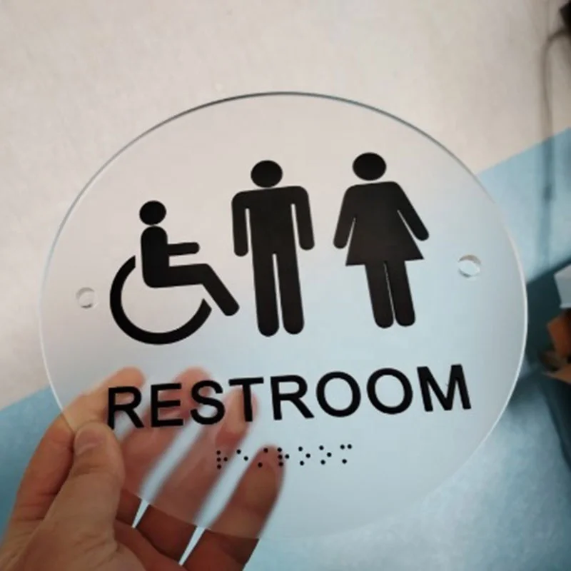 卸売カスタムアラビア語トイレサイン点字と触覚サインAda