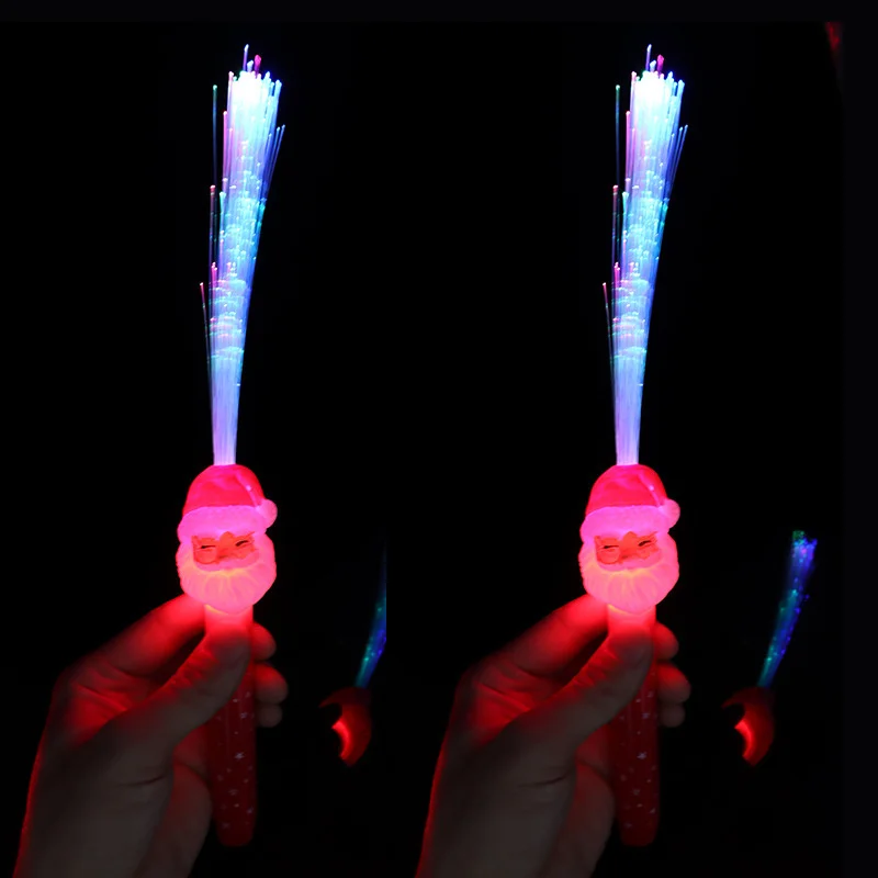 Лидер продаж Рождественская серия волоконно-оптическая палочка пластиковая светящаяся меняющая флеш-палку игрушка для концерта и вечеринки