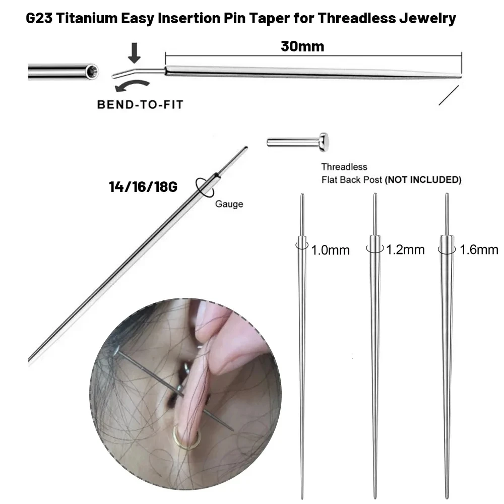 Piercing Guide Rod Connecting Piercing Tool Body Piercing  Insertion Pin Taper Piercing Guide Connect Piercing Receiving Tube
