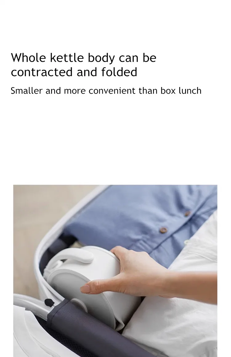 Description Picture 3 of item0.6L Pure Titanium Folding Kettle Portable Kettle Constant Temperature Water Cup Travel Pot White Household Outdoor Touch