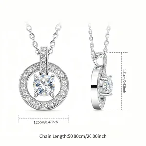 Fine 925 Silver Jewelry Wholesale Sparkling Dance Custom Wedding Design Trendy VVS1 Moissanite Diamond Chain Pendant Necklace
