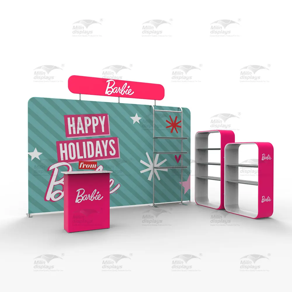 10x10 Portable Modular Exhibition Booth Collapsible Aluminum Fabric Backdrop Stand Trade Show Display Racks
