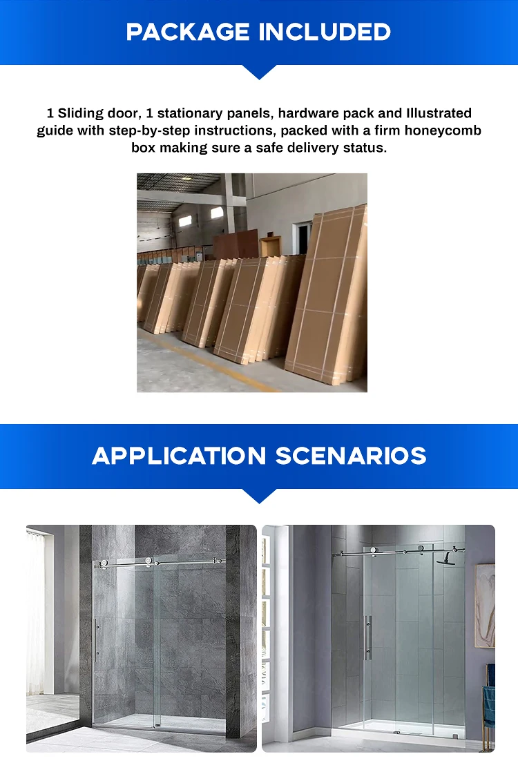 Bath Glass Sliding Shower Cabin Cubicle Door Bathroom Complete Enclosed