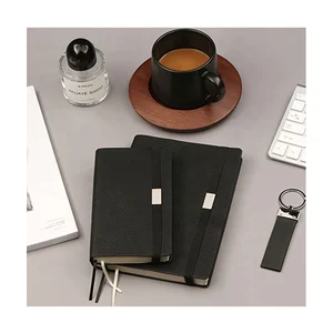 Wholesale Pu Leather  Hard Cover Factory Price Custom Logo Notebook Free Sample Undated Planner A6 A5 Journal Notebook
