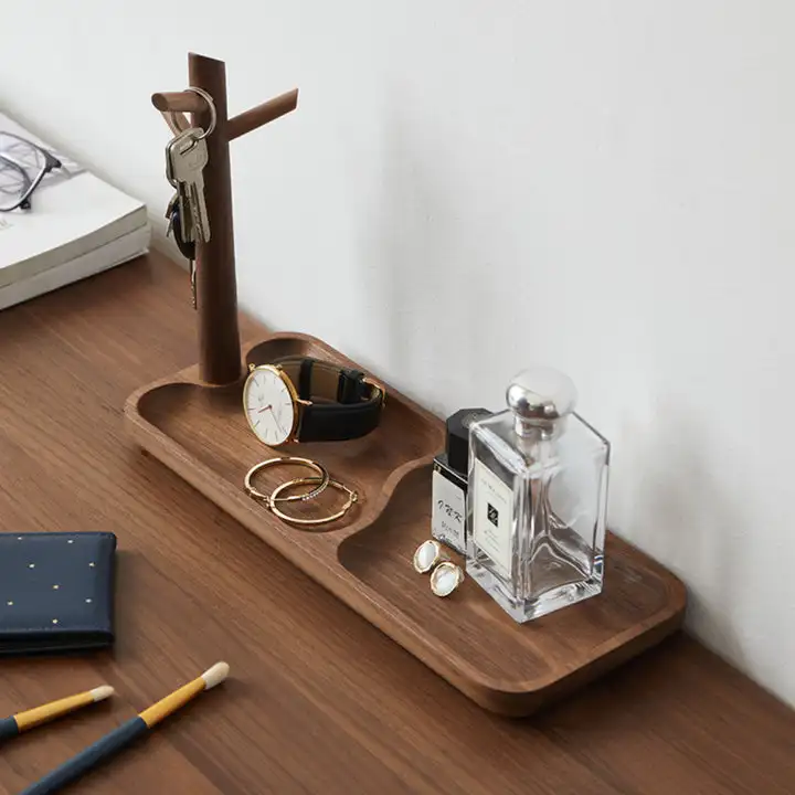 Holz-schlüsselschale Für Den Eingangsbereich,Holz-organizer-tablett Für Parfüm Und Kleinteile Für Den Schminktisch