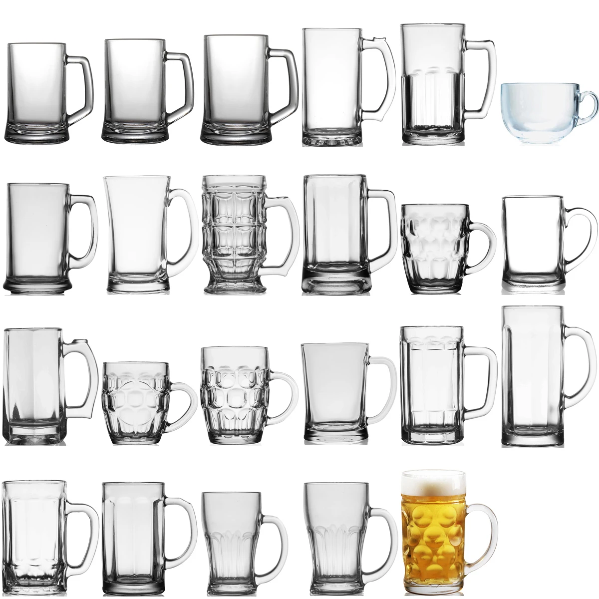 Classic 1 Liter High Quality Beer Glass Mugs With Handle Beer Steins