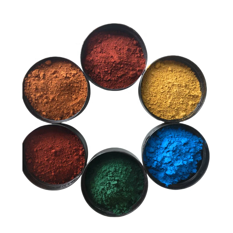 China Factory Supply Iron Oxide Pigments Multiple Colors Iron Oxide Red/Yellow/Blue/Green/Black Concrete Dye Price