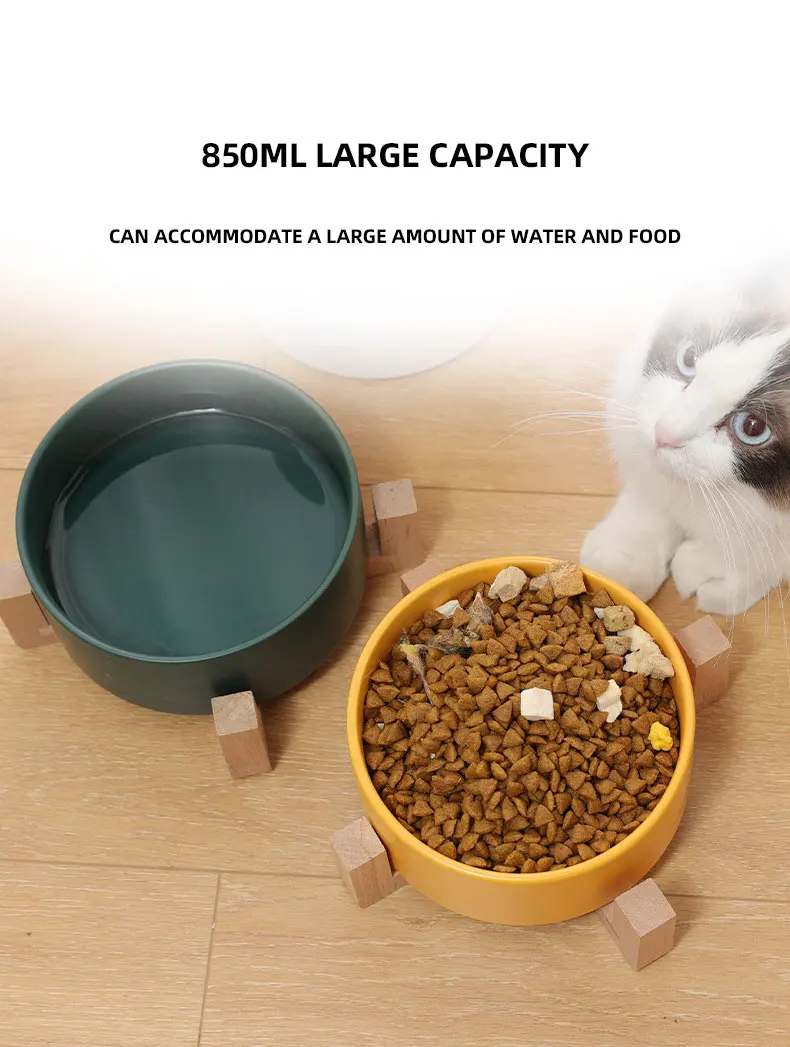 Wholesale Custom Matted Elevated Dog Bowl Non Slip Ceramic Pet Bowl